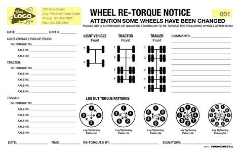 Wheel Re Torque Notice Wrt3 Forms Direct