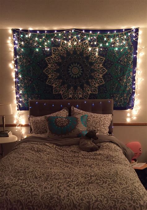 Tapestry With Icicle Lights Turquoise Room Turquoise Bedroom Decor