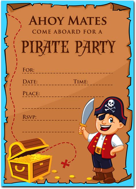 30 Pirate Birthday Invitations With Envelopes Kids Birthday Party In
