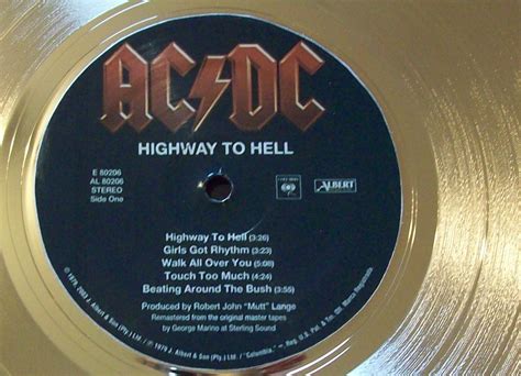 Ac Dc Highway To Hell Gold Lp Record