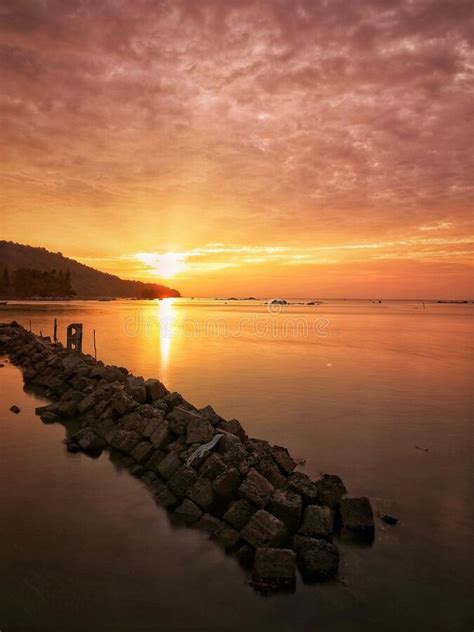 Beautiful Sunset In Burung Beach Singkawang West Kalimantan