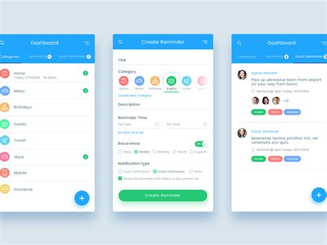 Rymindr Mobile App By Naresh Uikreative On Dribbble