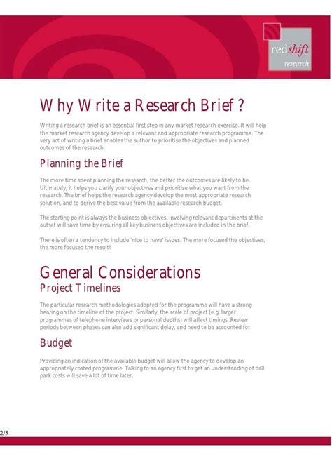Research Brief Template How Do You Write A Research Brief