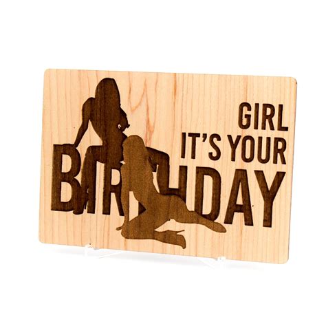 Lesbian Birthday Card Rude Birthday Card Wooden Card Etsy