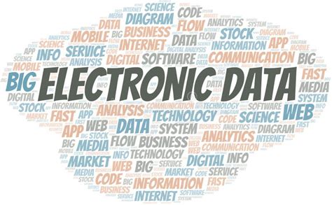 Electronic Data Vector Word Cloud Made With Text Only Stock Vector
