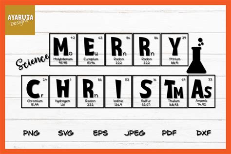 Periodic Table Christmas Svg Art Science Chemistry Elements 950310