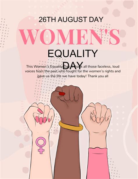 Women S Equality Day Event Women S Day Template Postermywall