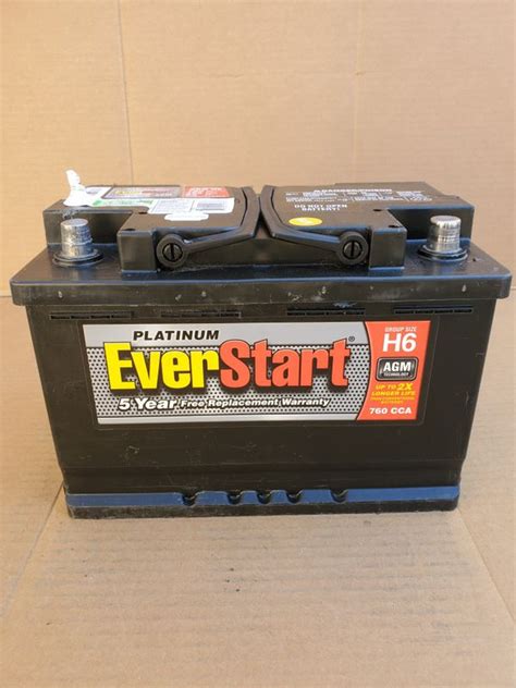Agm Car Battery Group Size H Everstart Platinum With Core
