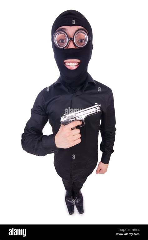 Funny Gangster Isolated On The White Stock Photo Royalty Free Image