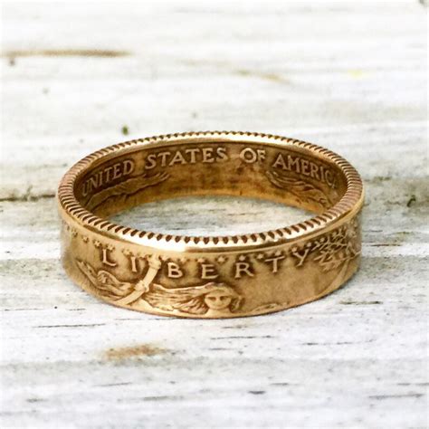Gold American Eagle Coin Ring 22k Etsy