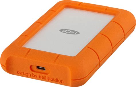 Lacie Rugged 5tb External Usb C Portable Hard Drive Orangesilver