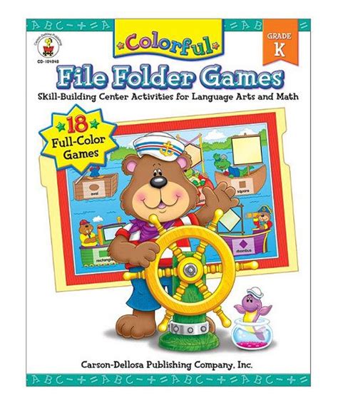 Look At This Colorful File Folder Games Kindergarten Paperback On Zulily Today Outdoor