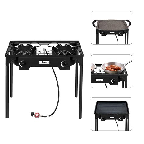 Double 2 Burner Gas Propane Cooker Outdoor Camping Picnic Stove Stand