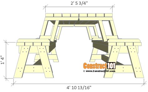Folding Picnic Table Plans Easy To Build Projects Construct101