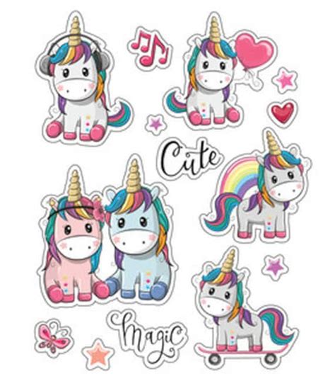 Cute Unicorn Stickers Vinyl Kids Magical Crafts Etsy