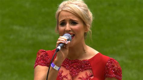 Danny Jones Widow Lizzie Jones Rendition Of Abide With Me Bbc Sport