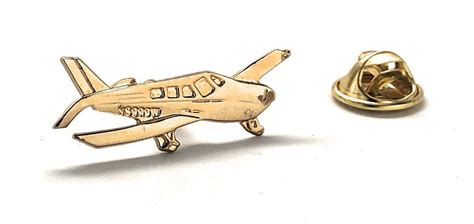 Cessna Airplane Enamel Pin Gold Lapel Pin Gold Tone Pilot Aviator Tie