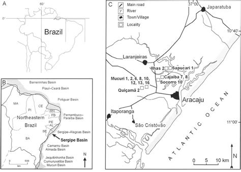 A B Location Of The Sergipe Basin In North Eastern Brazil C Download Scientific Diagram