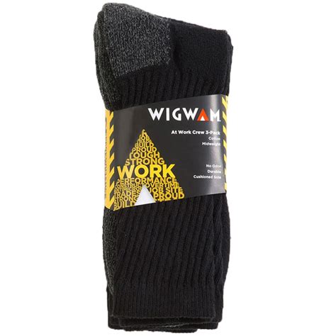 Wigwam Mens At Work Crew Socks 3 Pack Bobs Stores