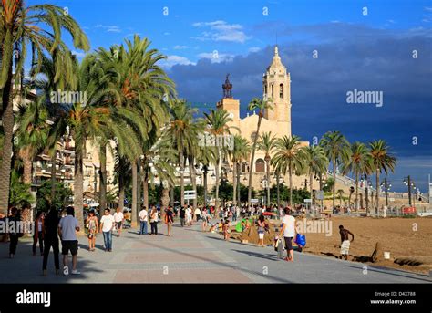 Costa Daurada Sitges Beach Promenade Spain Stock Photo Alamy