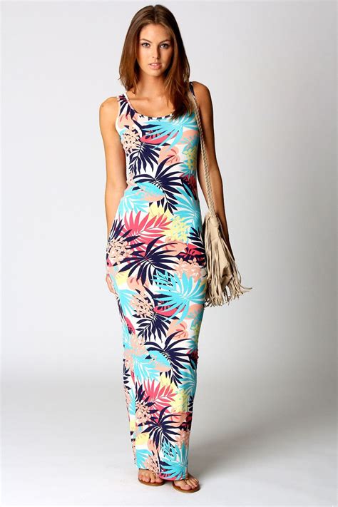 Free Shipping New Fashion Print Maxi Dress M Xl 4s2320 Fashion Women