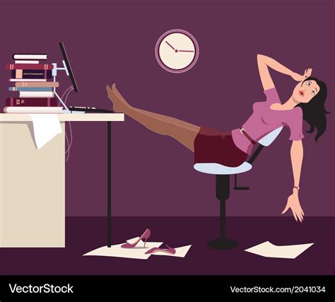 Working Late And Tired Royalty Free Vector Image