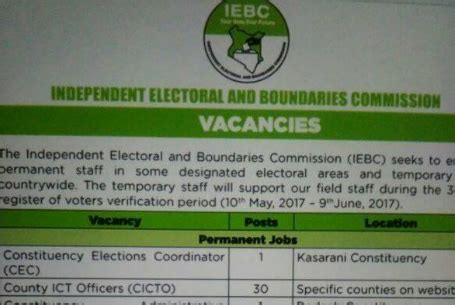 Iebc register of voters verification clerks jobs. IEBC 2017 April 41,100 Jobs: How to apply online for ...