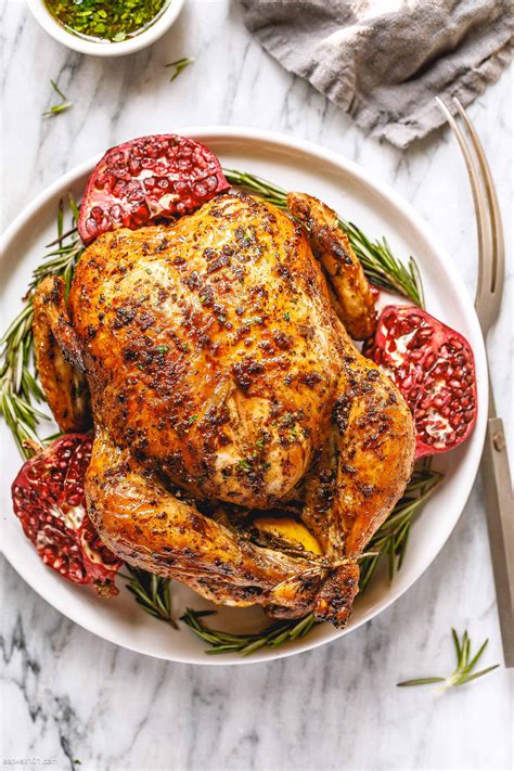 roasted chicken recipe with garlic herb butter whole roasted chicken recipe — eatwell101