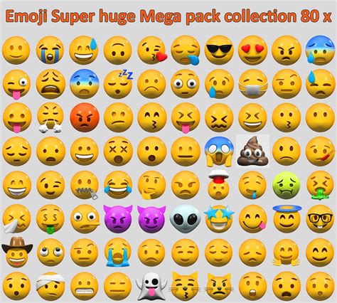 Emoji Super Huge Mega Pack Collection 80 X Emoticon Emoji Face