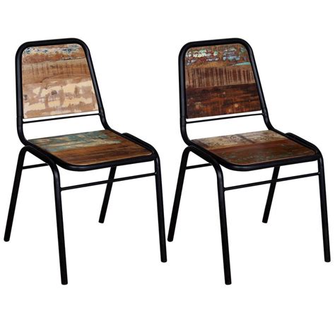 Fine industrial and metal dining chairs for your dining room. H4home Industrial Dining Chairs 2 pcs Handmade Solid ...