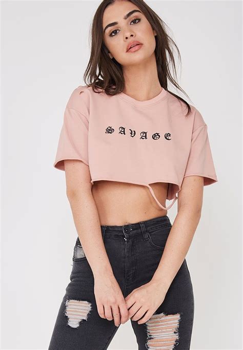 100 Cotton Women Pink Crop Tops With Letter Printing Wholesale For Your Own Designs China
