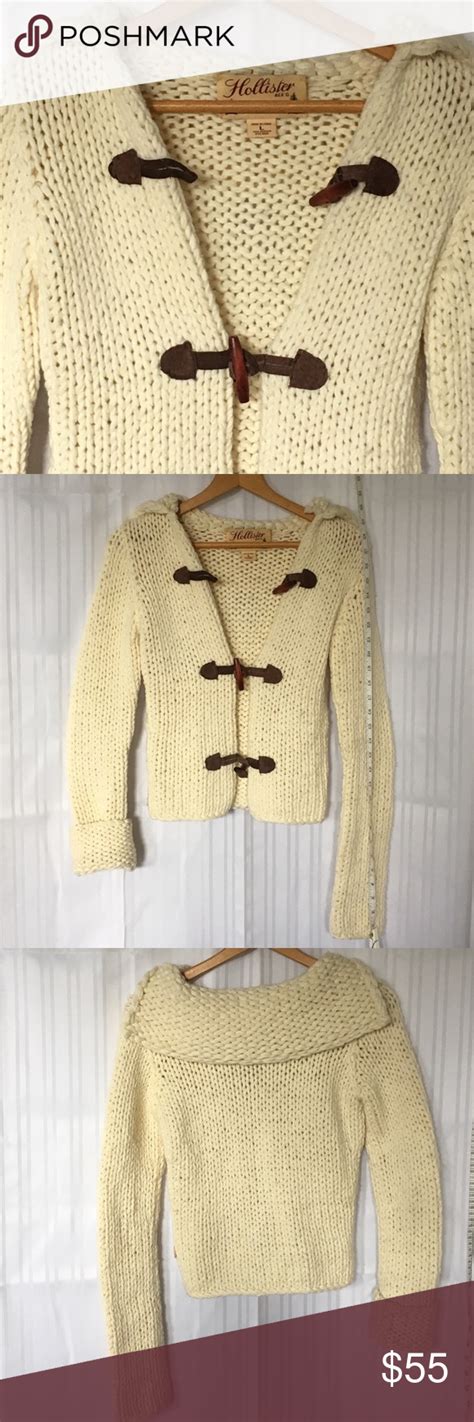 Like New Hollister Thick Woven Ivory Sweater Ivory Sweater Fashion
