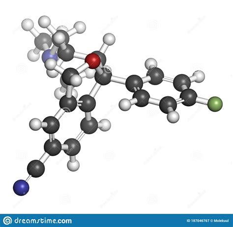 Citalopram Anti Depressant Drug Molecule Stock Image Image Of
