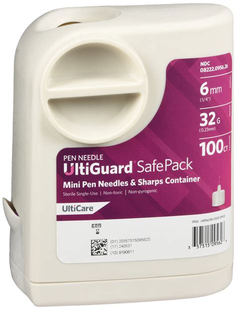 Ultiguard Safe Pack Insulin Pen Needles And Sharps Container Mini 6mm