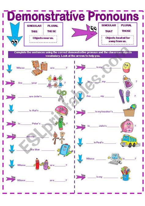 Demonstrative Pronouns This That These Those Pronomes Images And