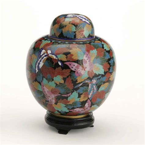 There are urns meant for ashes that are scattered in the ocean or lakes or any body of water like a river. Butterfly Urn for Two Sets of Ashes, Beautiful Cloisonne