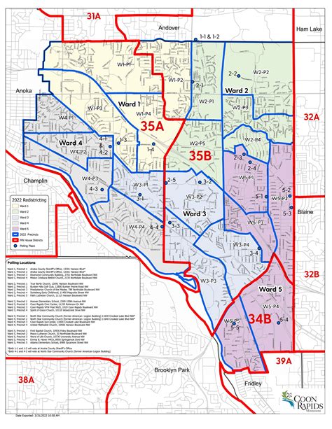 Ward Map And Legislative Districts Coon Rapids Mn Official Website