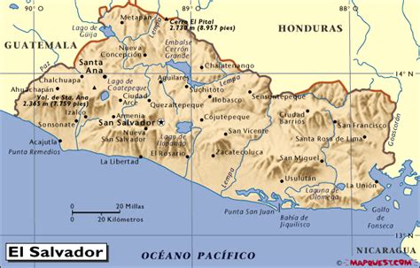 El Salvador Relief Map 1