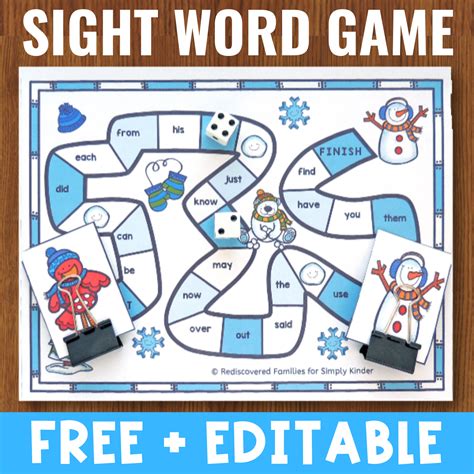 Free Winter Sight Word Game To Make Learning Fun Simply Kinder