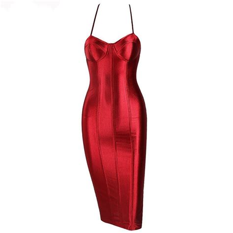 Satin Bustier Dress Red Red Midi Dress Bodycon Midi Dress Bodycon