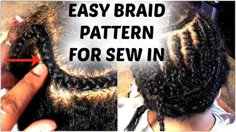 The Best Braid Pattern For Middle Part Sew In Youtube