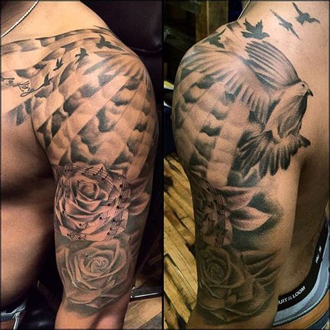 Spiritual Upper Arm Half Sleeve Tattoos For Men Best Tattoo Ideas