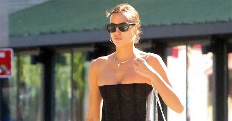Irina Shayk Wore A Corset With Low Rise Jeans Who What Wear