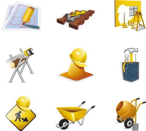 Various Builders Icons Mix Vector Set Eps Uidownload