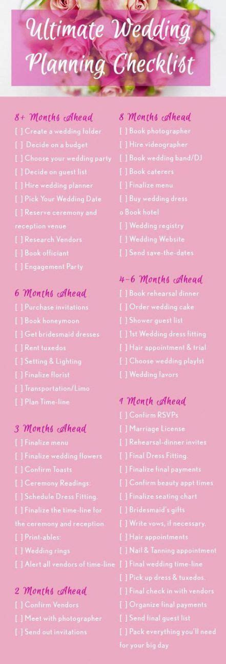 wedding day preparation check lists  ideas wedding planning