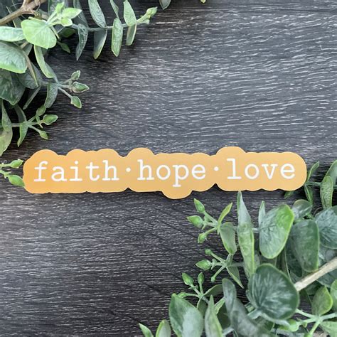Faith Hope Love Sticker Vinyl Die Cut Sticker 1 Etsy