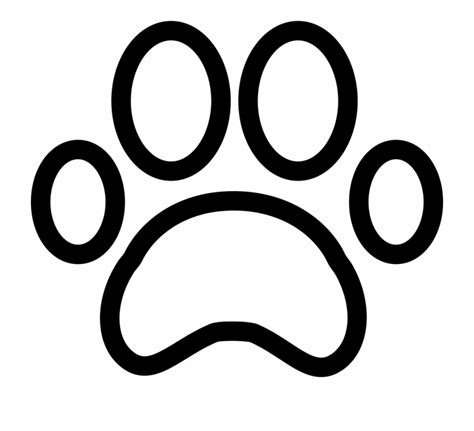 Paw Print White Png Paw Print Outline Vector