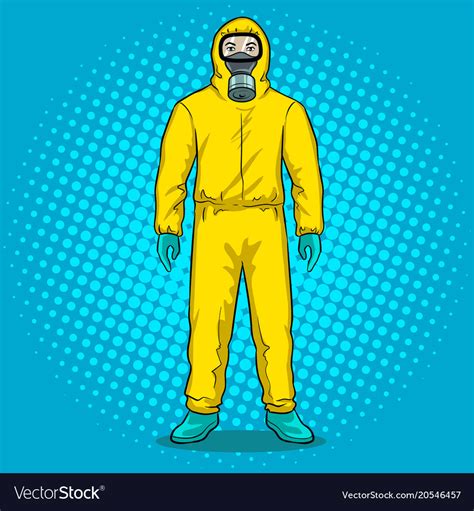 Hazard Suit Man In Hazard Suit In A Funny Position Stock Image Image