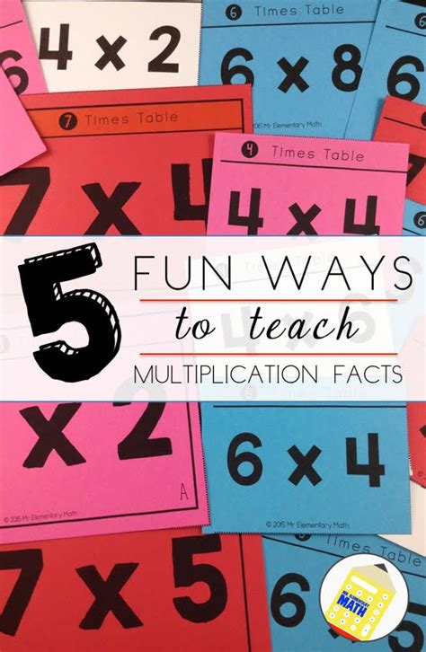 5 Fun Ways To Teach Multiplication Facts Mr Elementary Math