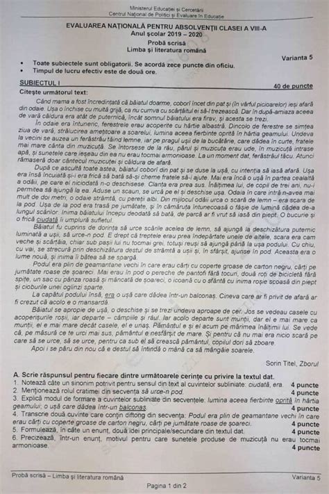 Verifica aici/ contestațiile la rezultatele evaluării naționale se fac prin depunerea unei declarații tip. Evaluare Nationala 2021 Subiecte / Subiecte Evaluare ...